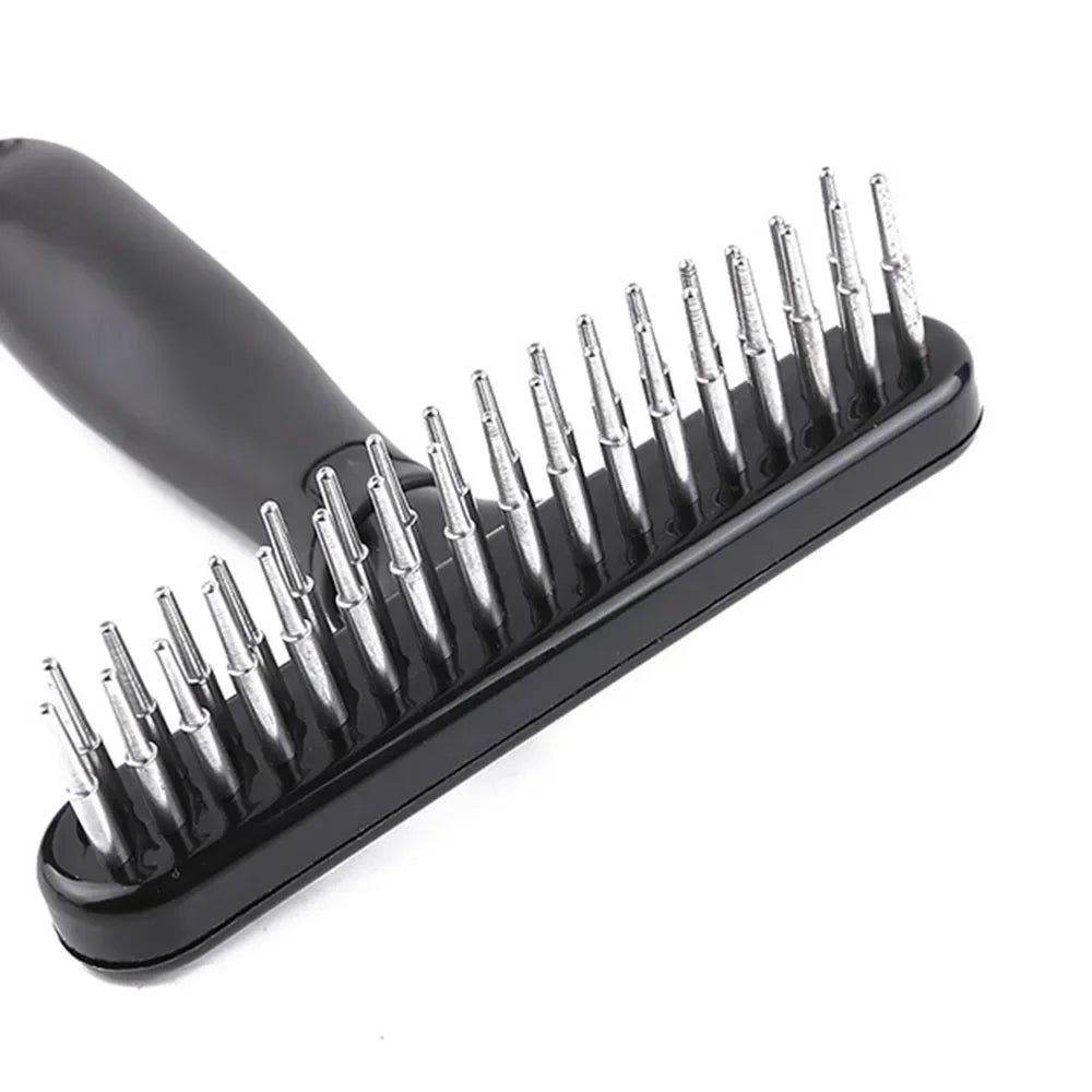 Dog Rake Deshedding Dematting Brush Comb Undercoat Rake for Dogs Cats Short Long Hair Pet Brushes Shedding with Double Row Pins