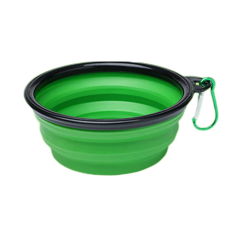 Collapsible Dog 1000ml Folding Silicone Bowl Pet Outdoor Travel Portable Puppy Food Container Feeder With Carabiner