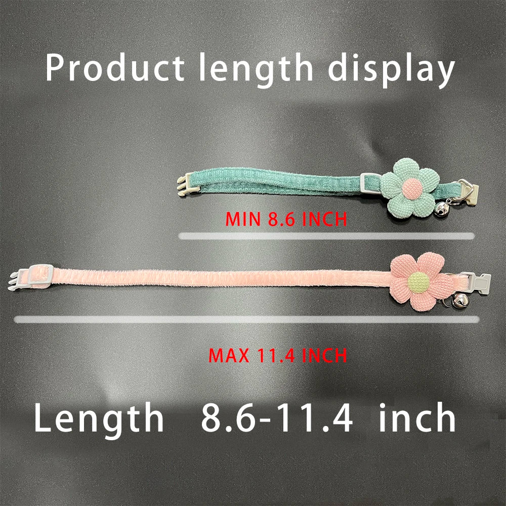 1Pc Cat Collar with Cute Flower  Adjustable Buckle Cat Collar Bell Collar Cat  Small Pet Supplies  Kitten Collar  Small Dog Acce