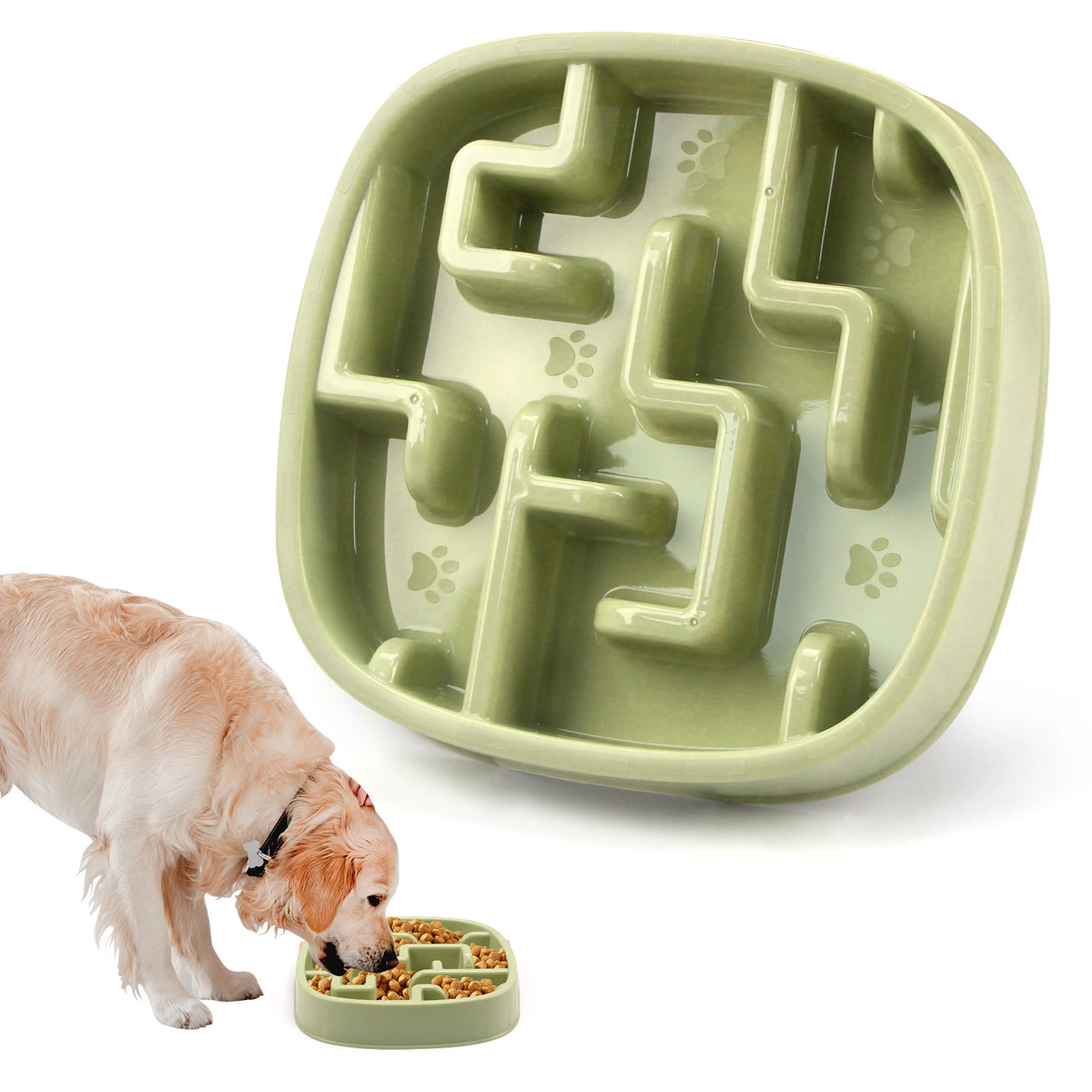 Pet Dog Slow Feeder Bowl Fun Non Slip Anti-Gulping Slower Food Feeding Dishes Eco Dog Bowl for Large Medium Small Dogs Puppy