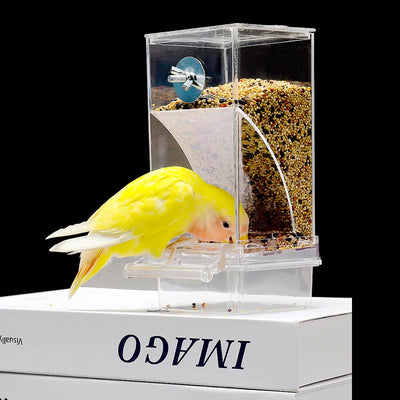 Acrylic hamster bird feeding box can fix squirrel pet food bowl, anti tipping automatic feeding device for hamsters and birds