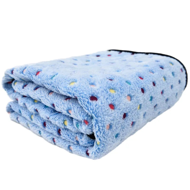 Soft Fluffy Pet Blanket Cute Dot Pattern Cozy Warm Blanket for Cat Dogs Bed Small Large Dogs Mat Cover Pet Supplies