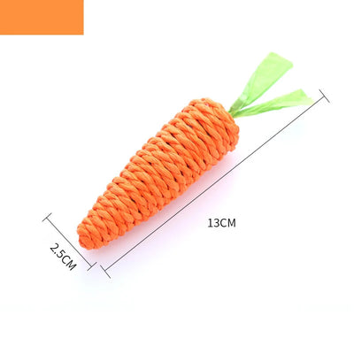 Cat Toy Carrot Sound Pet Products Bite Resistant Paper Rope Scratcher Clean Teeth Interactive Play Cat Carrot Chew Toy for Cat