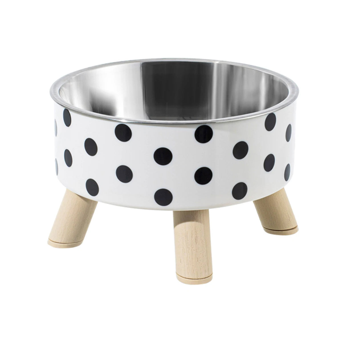 A Cat Bowl For Cats And Dogs, Simple Polka-dot Stainless Steel Pet Tall Bowl, Drinking Water, Anti-overturn Water Bowl, Food Bas