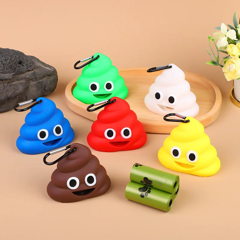 1PC Creative Pet Supplies Dog Potty Pickup Cartoon Poop-shaped Portable Garbage Shell Compact For Cats And Dogs