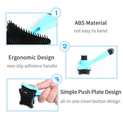 Dog Brush Cat Grooming Brush Self Cleaning Static Free Massage Comb Stable Thicker Bristles Pet Supplies To Remove Loose Fur