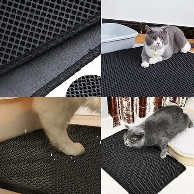 Pet litter mat non-slip mat washable cat mat pet supplies waterproof double layer pet litter mat