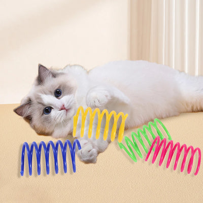 Kitten Cat Toys Wide Durable Heavy Gauge Cat Spring Toy Colorful Springs Cat Pet Toy Coil Spiral Springs