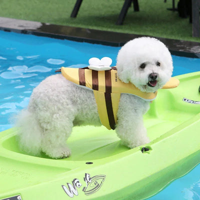 Summer Little Bee Dog Swimsuit Waterproof Puppy Life Jacket Breathable Dog Clothes Harness Swimming Safety for Dog Pet Supplies