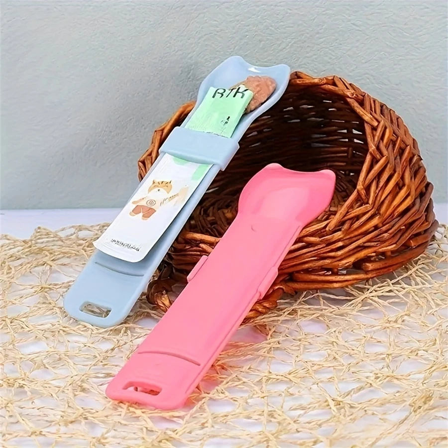 Pet Supplies Cat Strip Squeeze Spoon Cat Strip Feeder for Lickable Wet Cat Treats Pet Liquid Snack Feeding Tool Cat Feeder