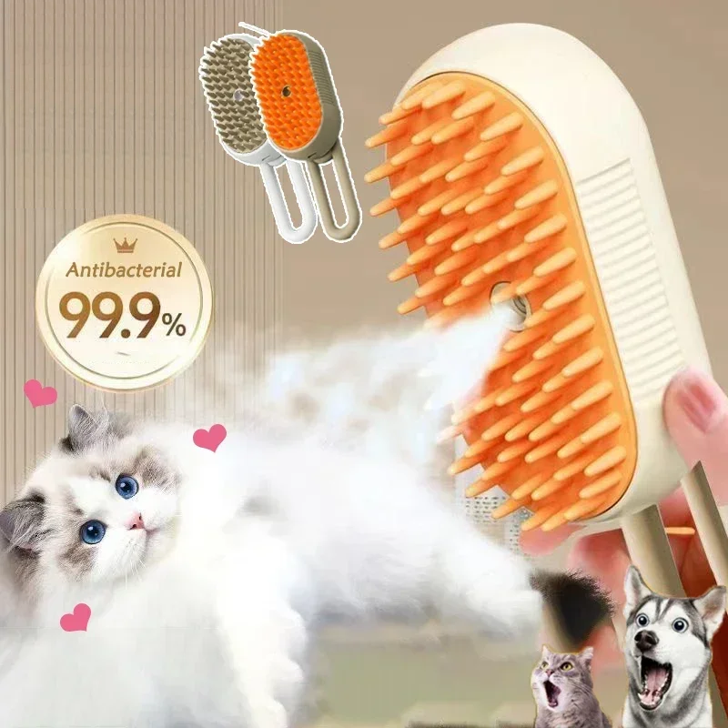 3-in-1 Pet Spray Massage Brush for Bath & Hair Removal