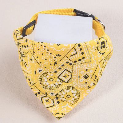 Adjustable Pet Puppy Cat Scarf Bandana Collar Neck Scarf For Small Dogs Kitten Saliva Towel PU Collar with Triangular Bandage