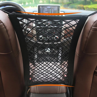 Pet Car Barrier Dog Car Barrier with Automatic Safety Mesh Storage Bag Pet Barrier Guard Back Seat Safety Protector Mesh Net