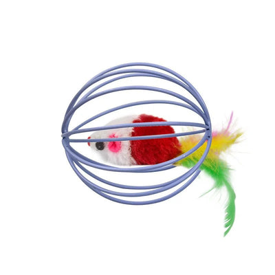 1pc Cat Toy Stick Feather Wand With Bell Mouse Cage Toys Plastic Artificial Colorful Cat Teaser Toy Pet Supplies Random Color