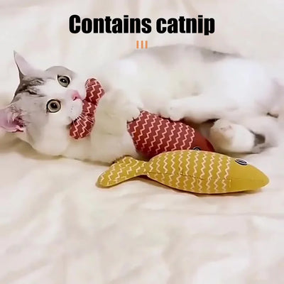 1pc Pet Toys Cat Chew Toys Linen Fish Pillow Chew Training Toy Simulation Fish Puppet Pet Supplies