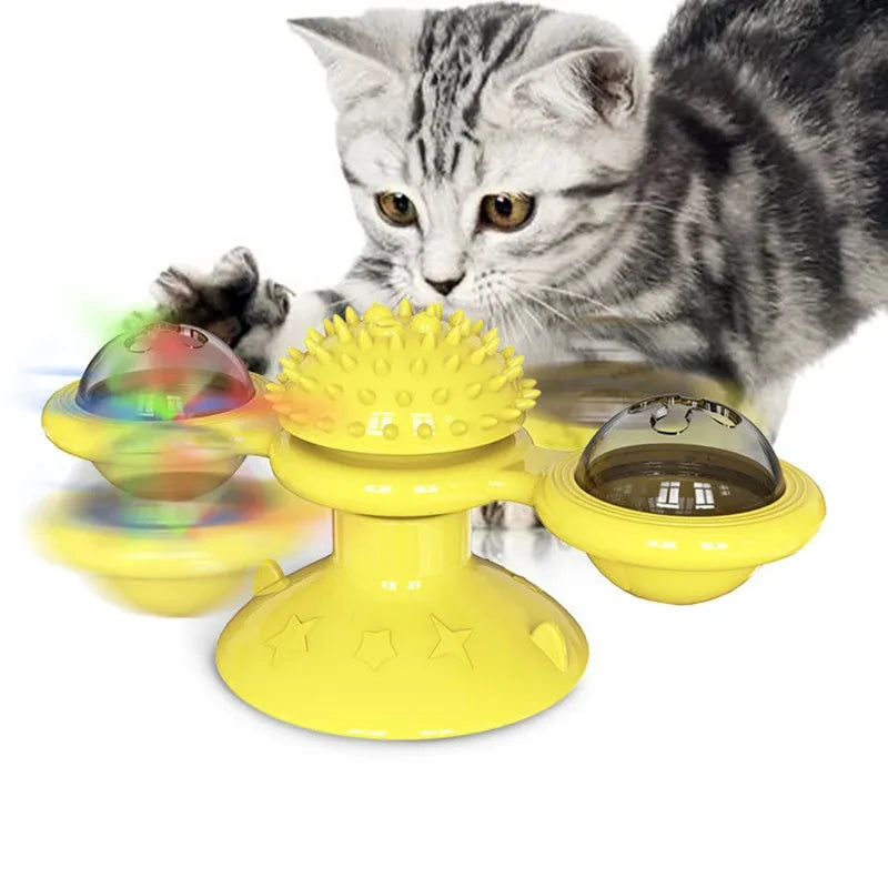 Windmill Cat and dog toys Interactive pet freeze-dried catnip toy Cat Games Toy pet supplies spinning turntable