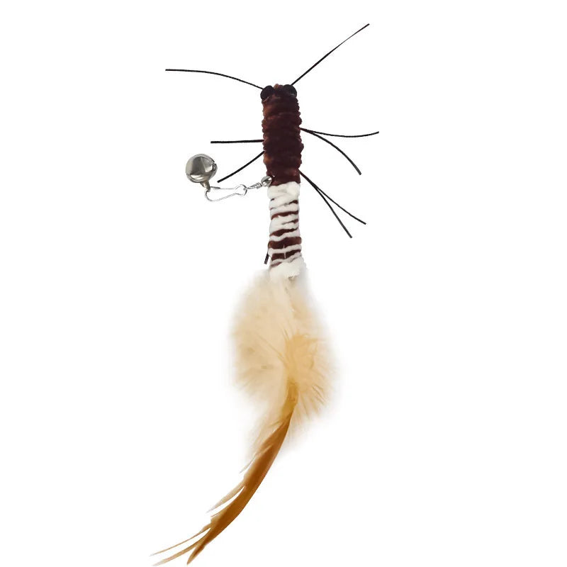 Dr.DC Wire Teasing Cat Stick Insect Dragonfly Feather Cat Supplies Cat Pet Moth Toy Interactive Fun Pet Cat Toy Pole