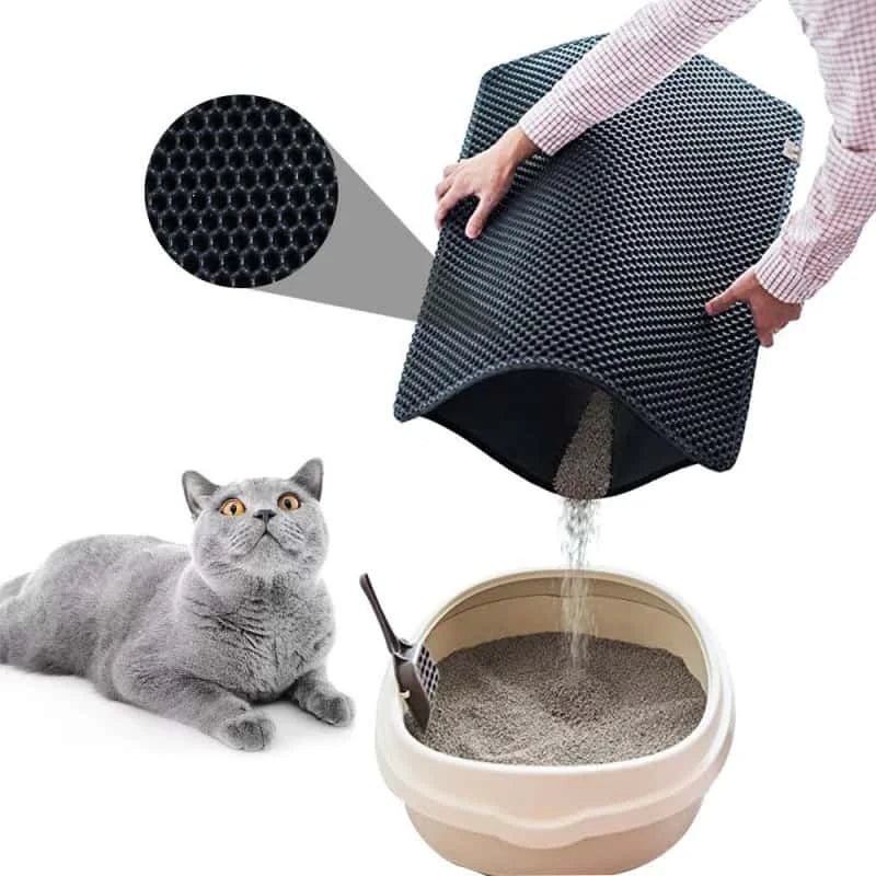 Cat Litter Mat EVA Double Layer Cat Litter Mat Cat Litter Basin Sand Falling Mat Eva Cat Litter Mat Cat Nest Mat Pet Mat