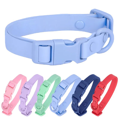 New Macaron Colored PVC Dog Collar Waterproof Dirt Resistant Easy To Clean Pet Collar Adjustable Neck Collar Pet Dog Collar Set