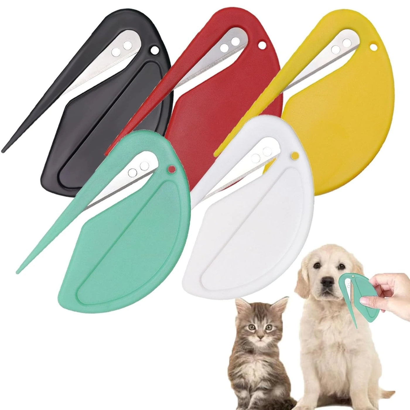 5pcs Pet Knot Cutter, Colorful Perfect De-tangling Tool For Cats, Small And Sharp Grooming Knot Remover