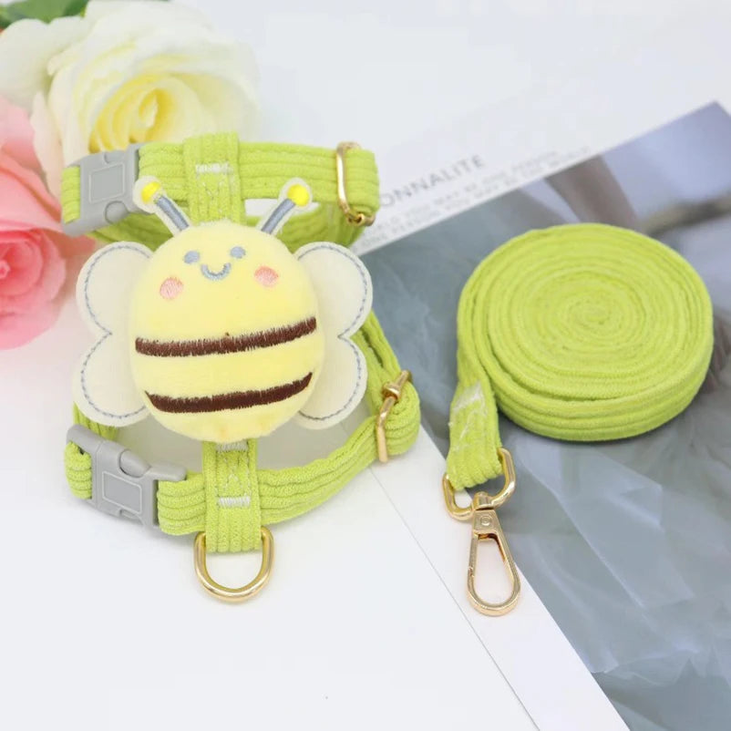 Hot pet portable breast back dog bee breast strap walking dog leash out leash small and medium-sized dog pet supplies