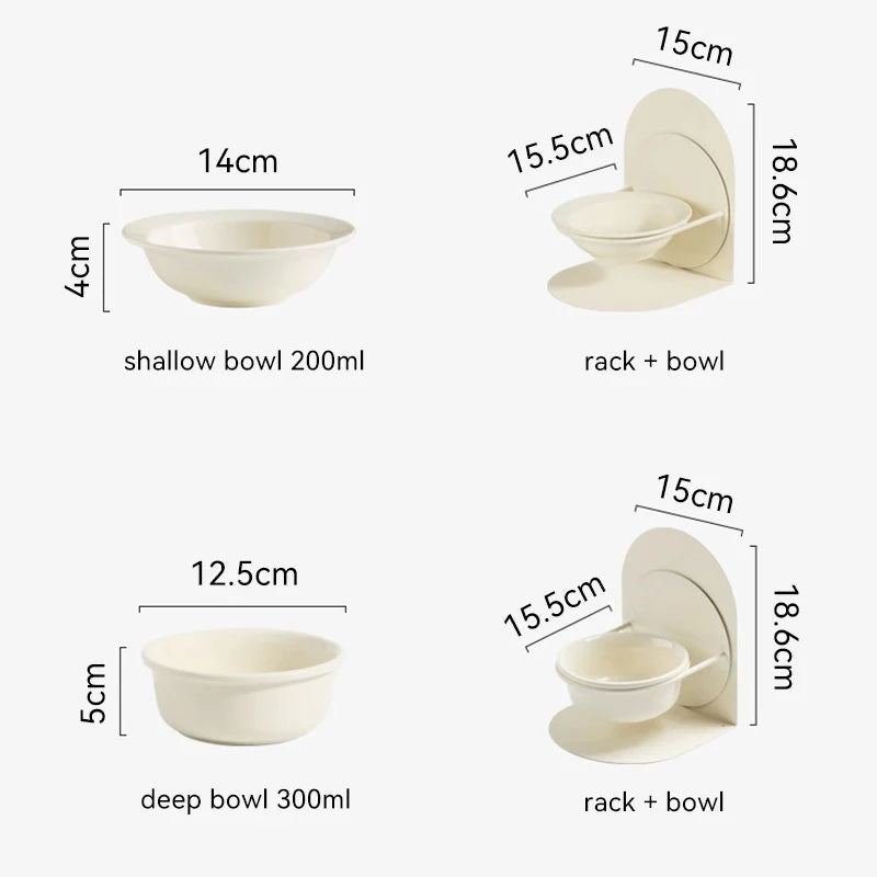 Detachable pet cat and dog bowl protects cervical vertebrae against upset height adjustable pet ceramic bowl