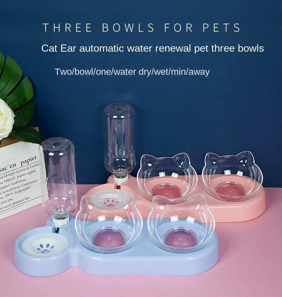 Pet SuppliesElevated Bowls for Cats and DogsDurable Double Cat and Dog Bowl FeedersElevated Cat Feeding and Drinking Supplies