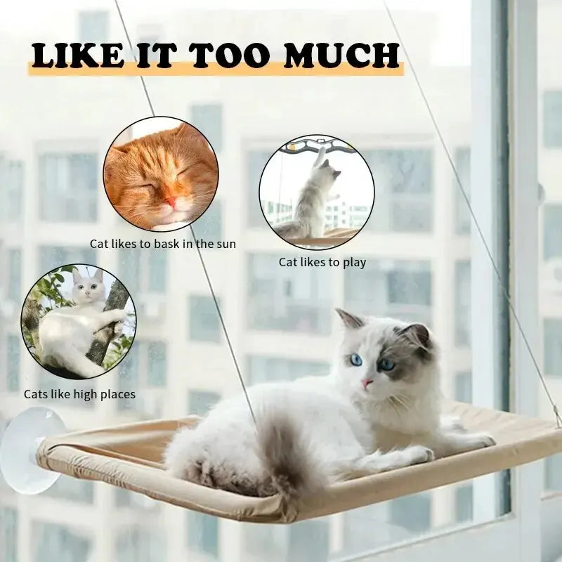 New Cat Hammock Cat Sunny Window Seat Washable Detachable Pet Bed Suction Shelf Bag Beds Seat For Cat Sleeping Pet Accessories