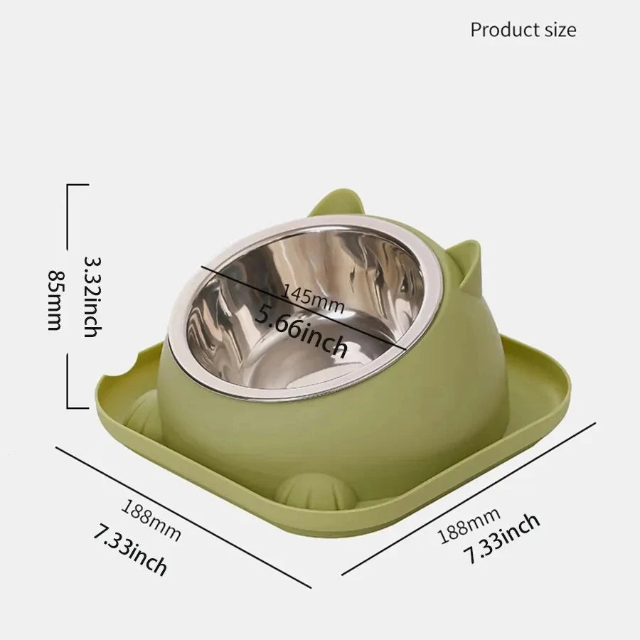 Pet Cat/Dog Bowl With Ant-proof Square Base, Anti-spill And Anti-leakage Design, Diagonal Anti-choke And Cross-neck Cat Bowl