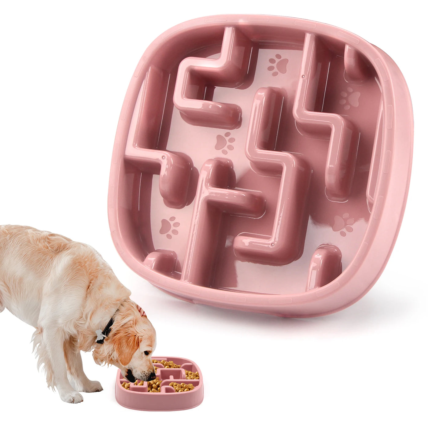 Pet Dog Slow Feeder Bowl Fun Non Slip Anti-Gulping Slower Food Feeding Dishes Eco Dog Bowl for Large Medium Small Dogs Puppy