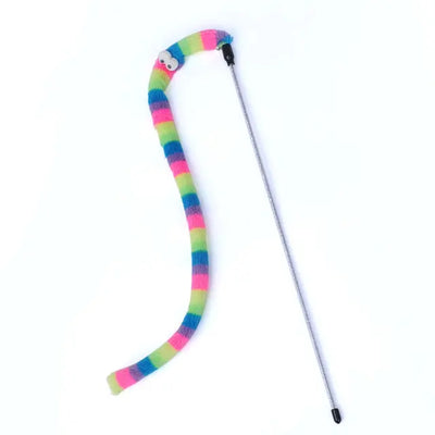 Cat Toy Feather Cat Teaser Wand Cat Interactive Toy Funny Caterpillar Colorful Rod Teaser Wand Pet Cat Supplies Cat Accessory