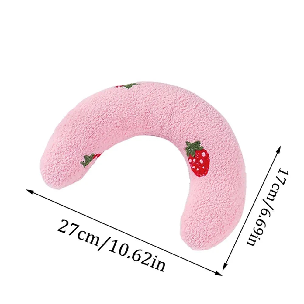 1PC Little Pillow for Cats, Ultra Soft Fluffy Pet Calming Toy Half Donut Cuddler for Joint Relief Sleeping Improve