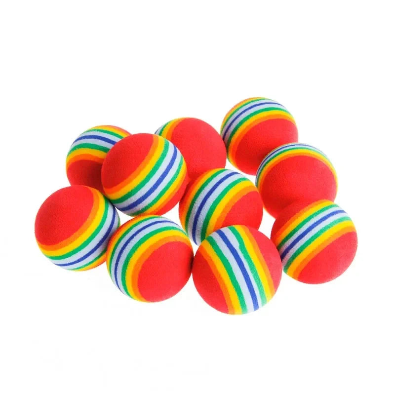 Rainbow Cat Toys Ball Interactive Cat Dog Play Chewing Rattle Scratch Ball Training Balls Pet Toys Supplies