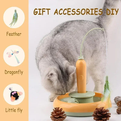 Interactive Cat Toy for Indoor Cats, Ultra Fun Smart Interactive Kitten Toy, Automatic Pet Feather Exercise Toys 360° Rotating