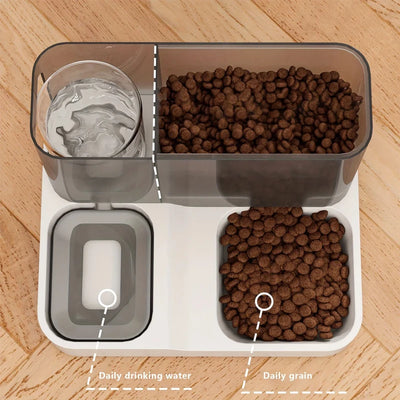 Large Capacity Automatic Cat Food Dispenser Drinking Water Bowl Pet Supplies Wet and Dry Separation Dog Food Container