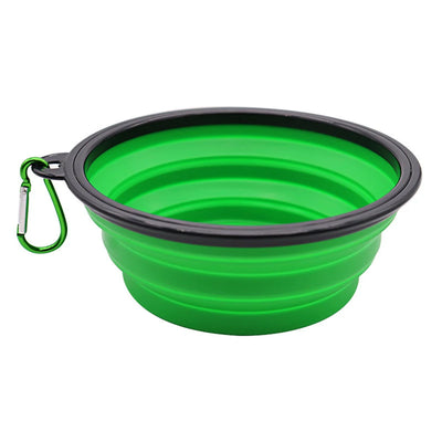 Outdoor Portable Pet Folding Bowl Silicone Dog Feeders with Hanging Hook Cat Dog Bowl Pet Items Dog Food Bowl Mascotas