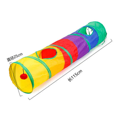 Cat Tunnel Foldable Pet Supplies Cat Toy Breathable Material Pass Play Tunnel Drill Barrel Small Pet Toy Indoor Loud Paper