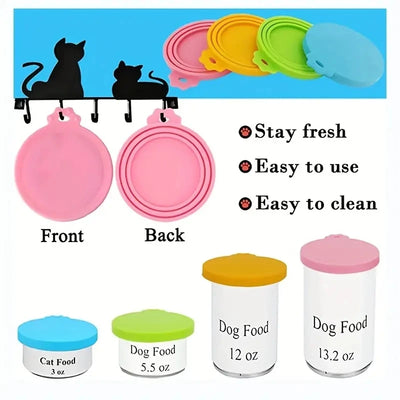 1 Reusable Silicone Pet Can Lid Bpa Free, Suitable For Most Sized Dog And Cat Cans - Keeps Food Fresh Prevents Bacterial Odors