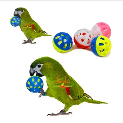 5pcs Pet Parrot Toy Bird Hollow Bell Ball For Parakeet Cockatiel Chew Fun Cage Toys