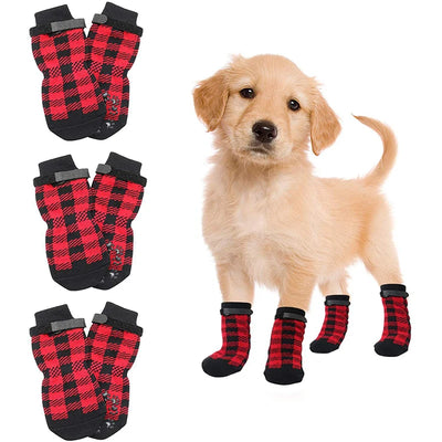 Anti Slip Dog Socks Dog Grip Socks with Straps Traction Control for Indoor on Hardwood Floor Wear Pet Paw Protector for All Dogs