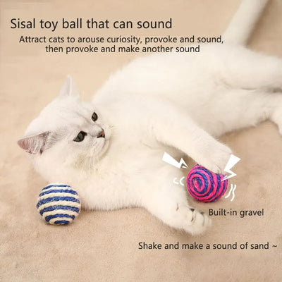 Sisal Ball Cat Toy Ball Amusing Cat Walking Toys Cat Scratching Ball Pet Supplies G376A