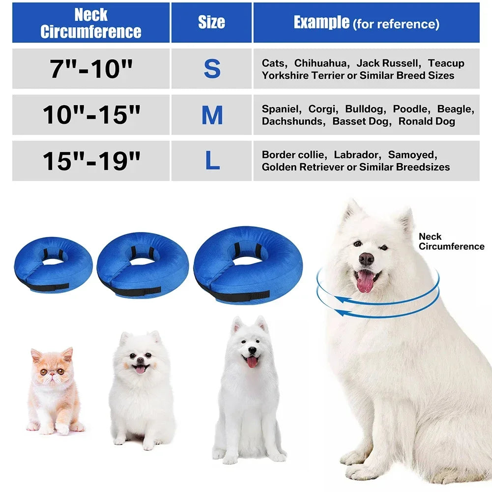 Dog Cones After Surgery, Protective Inflatable Dog Collar Pet Recovery Collar Soft Pet Cone for Small Medium or Large Dogs, Cats