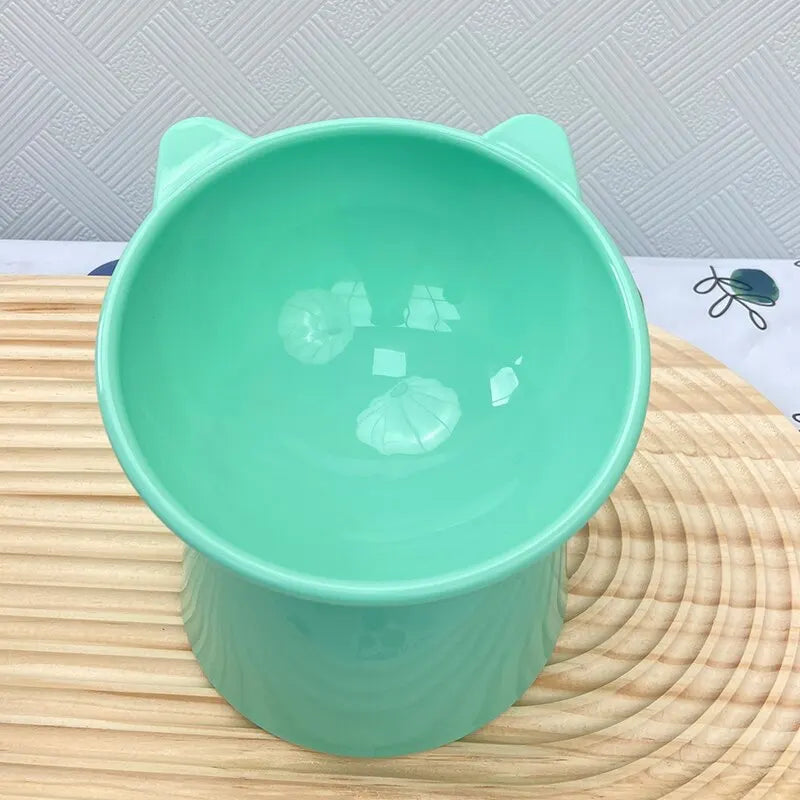 Pet Bowl High Bottom Tilt Antioverturning Neck Protector Cat Dog Food Water Dishes Lovely Feeding Bowl Cat Supplies