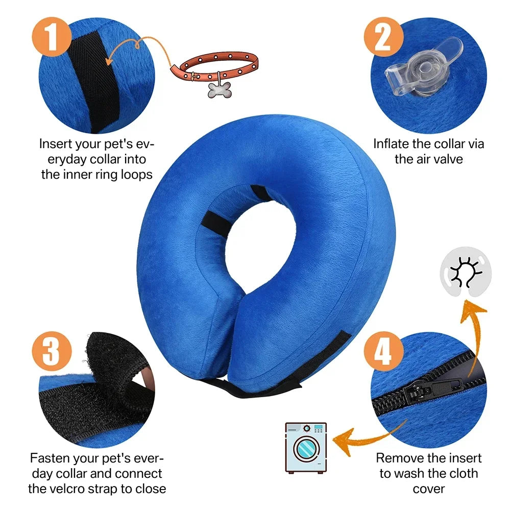 Dog Cones After Surgery, Protective Inflatable Dog Collar Pet Recovery Collar Soft Pet Cone for Small Medium or Large Dogs, Cats