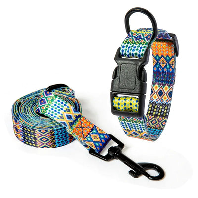 Bohemian style pet collar leash set for all size dogs adjustable comfortable and wearable Bulldog Chihuahua collar Pet Supplies