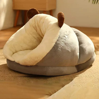 Warm Small Dog Kennel Bed Breathable Dog House Cute Slippers Shaped Dog Bed Cat Sleep Bag Foldable Washable Pet House