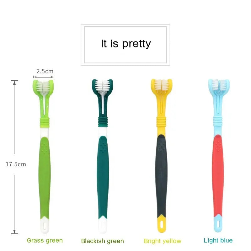 3-Sided Pet Toothbrush Dog Plastic Toothbrush Removing Bad Breath Tartar Cleaning Mouth Pet Dental Care Cat Cleaning Mouth