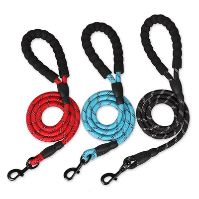 Pet Leash Reflective Strong Dog Leash with Comfortable Padded Handle Heavy Duty Training Durable Nylon Rope Leashes