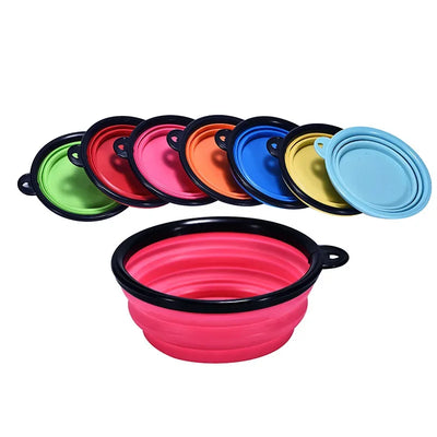 Folding Pet Bowl Dog Bowl With Carabiner Outdoor Camping Travel Portable Folding Supplies Dishes Cat Food Water Bowl