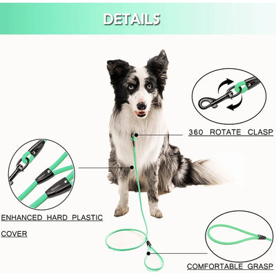 Dog Leash Waterproof Training Recall Long PVC Pet Leashes 5FT 10 FT 20FT 30FT Great for Training Beach Yard Play